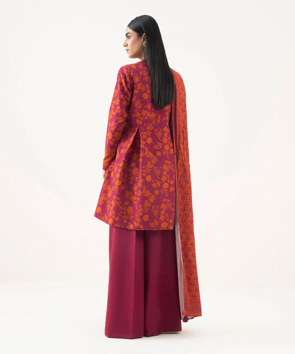 3 Piece - Printed Khaddar Suit